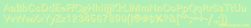 LinearshRegular Font – Yellow Fonts on Green Background
