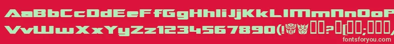 TransroboticsExtended Font – Green Fonts on Red Background