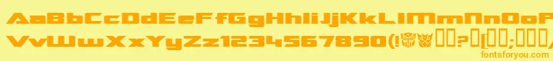 TransroboticsExtended Font – Orange Fonts on Yellow Background