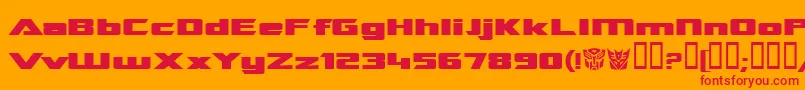 TransroboticsExtended-Schriftart – Rote Schriften auf orangefarbenem Hintergrund