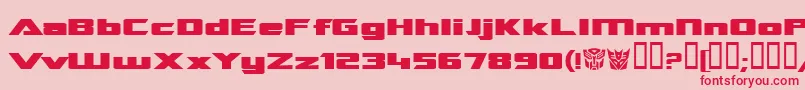 TransroboticsExtended-Schriftart – Rote Schriften auf rosa Hintergrund