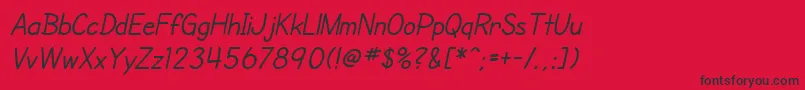 SfCartoonistHandItalic Font – Black Fonts on Red Background