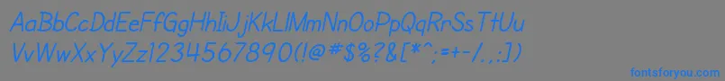 SfCartoonistHandItalic Font – Blue Fonts on Gray Background