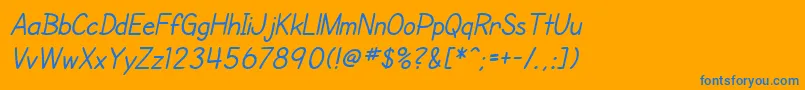 SfCartoonistHandItalic Font – Blue Fonts on Orange Background