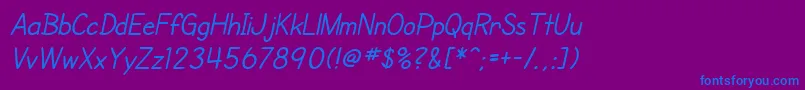 SfCartoonistHandItalic Font – Blue Fonts on Purple Background