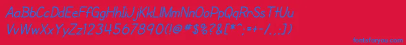 SfCartoonistHandItalic Font – Blue Fonts on Red Background