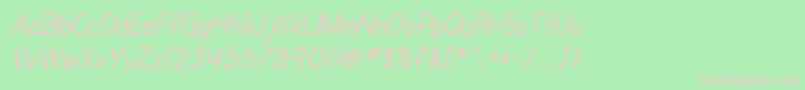 Fonte SfCartoonistHandItalic – fontes rosa em um fundo verde