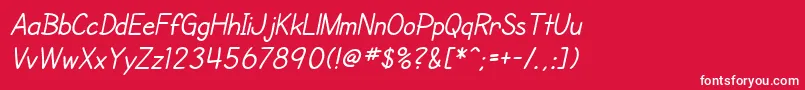 SfCartoonistHandItalic Font – White Fonts on Red Background