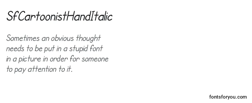 Review of the SfCartoonistHandItalic Font