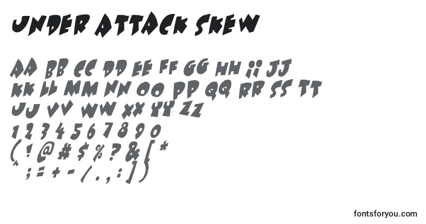 Under Attack Skew Font – alphabet, numbers, special characters