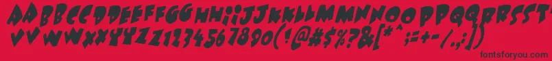Шрифт Under Attack Skew – чёрные шрифты на красном фоне