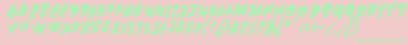 Under Attack Skew Font – Green Fonts on Pink Background