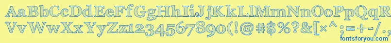 ArchisticoBold Font – Blue Fonts on Yellow Background