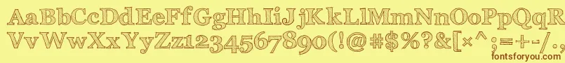 ArchisticoBold Font – Brown Fonts on Yellow Background