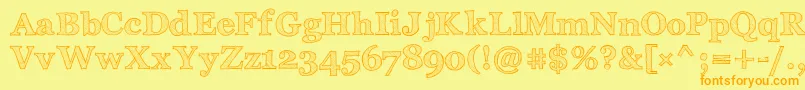 Fonte ArchisticoBold – fontes laranjas em um fundo amarelo