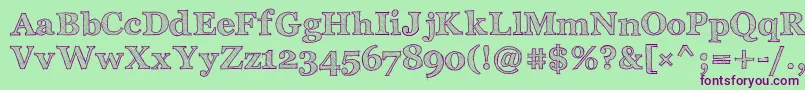 ArchisticoBold Font – Purple Fonts on Green Background