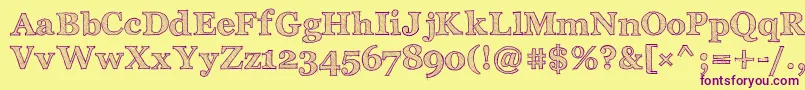 ArchisticoBold Font – Purple Fonts on Yellow Background