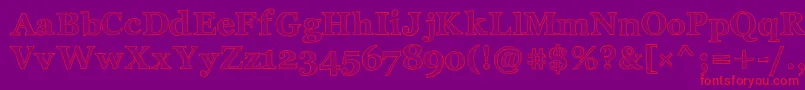 ArchisticoBold-Schriftart – Rote Schriften auf violettem Hintergrund