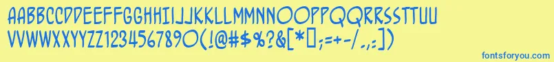 Bottrbrg Font – Blue Fonts on Yellow Background