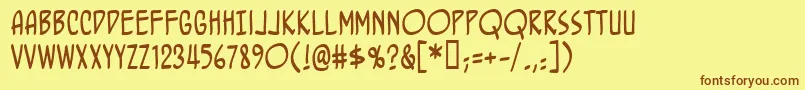 Bottrbrg-Schriftart – Braune Schriften auf gelbem Hintergrund
