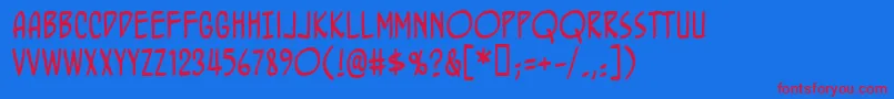 Bottrbrg Font – Red Fonts on Blue Background