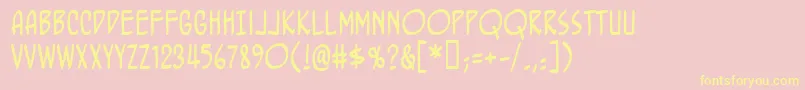 Bottrbrg Font – Yellow Fonts on Pink Background