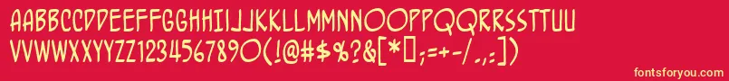 Bottrbrg Font – Yellow Fonts on Red Background