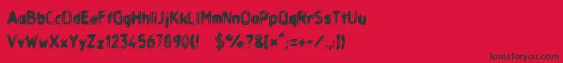 Layerreg Font – Black Fonts on Red Background