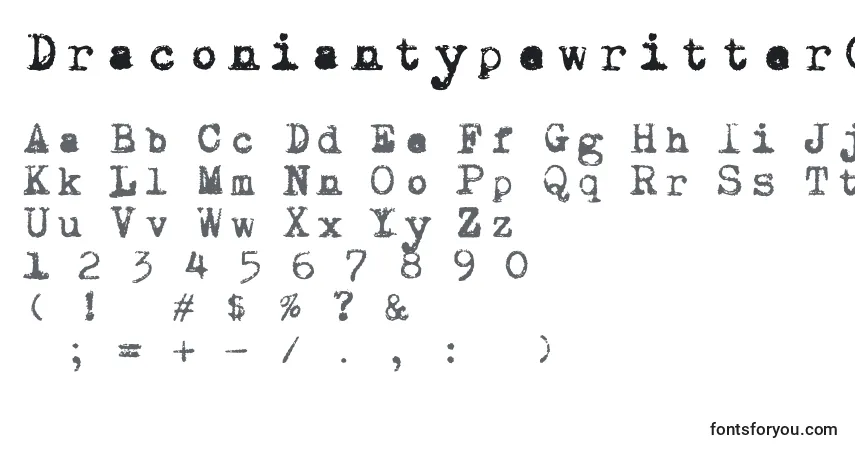 Schriftart Draconiantypewritter001 – Alphabet, Zahlen, spezielle Symbole