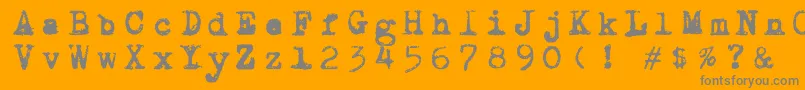 Draconiantypewritter001 Font – Gray Fonts on Orange Background