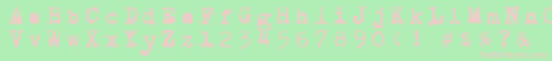 Draconiantypewritter001 Font – Pink Fonts on Green Background