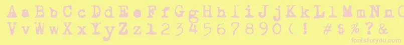 Draconiantypewritter001 Font – Pink Fonts on Yellow Background