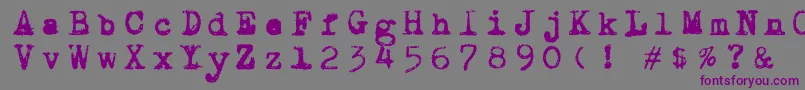 Draconiantypewritter001 Font – Purple Fonts on Gray Background