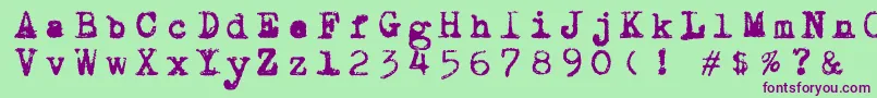 Draconiantypewritter001 Font – Purple Fonts on Green Background