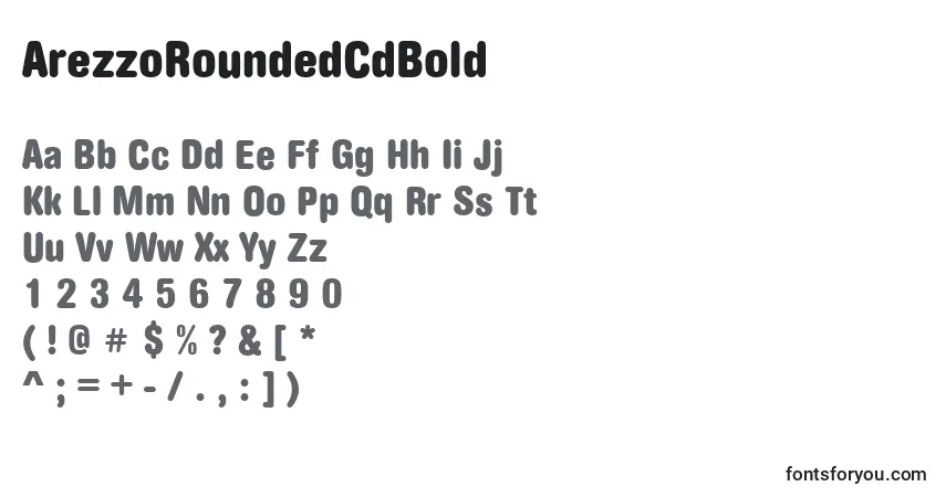 ArezzoRoundedCdBoldフォント–アルファベット、数字、特殊文字
