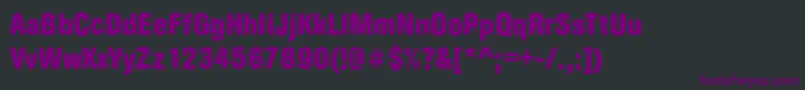 Czcionka ArezzoRoundedCdBold – fioletowe czcionki na czarnym tle