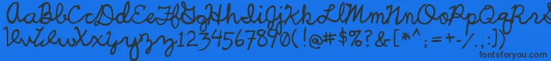 UcuCharlesScript Font – Black Fonts on Blue Background