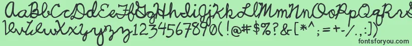 Шрифт UcuCharlesScript – чёрные шрифты на зелёном фоне