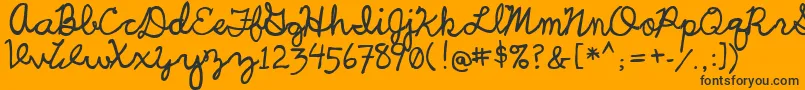 UcuCharlesScript-Schriftart – Schwarze Schriften auf orangefarbenem Hintergrund
