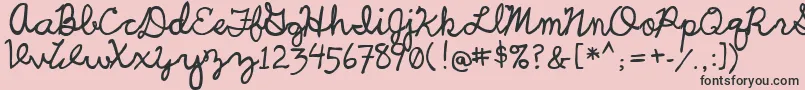 UcuCharlesScript-fontti – mustat fontit vaaleanpunaisella taustalla