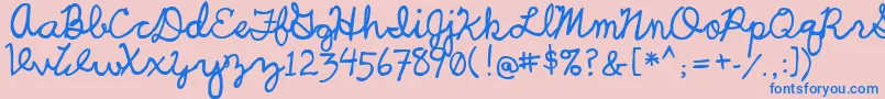 Шрифт UcuCharlesScript – синие шрифты на розовом фоне