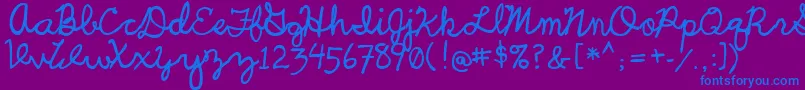 フォントUcuCharlesScript – 紫色の背景に青い文字