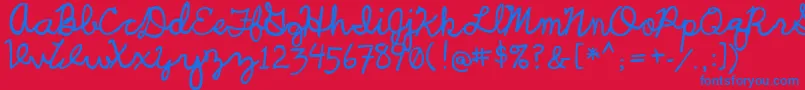 UcuCharlesScript Font – Blue Fonts on Red Background