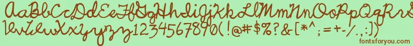 UcuCharlesScript Font – Brown Fonts on Green Background