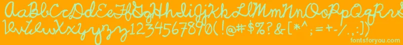 UcuCharlesScript Font – Green Fonts on Orange Background