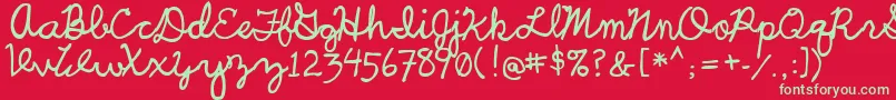 UcuCharlesScript Font – Green Fonts on Red Background