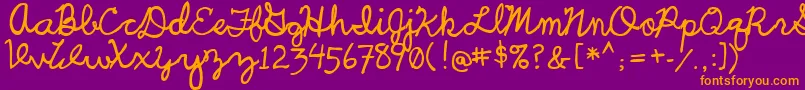 UcuCharlesScript Font – Orange Fonts on Purple Background