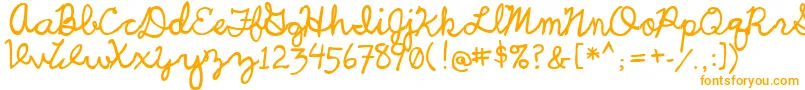 UcuCharlesScript-Schriftart – Orangefarbene Schriften