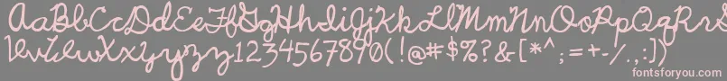 UcuCharlesScript-Schriftart – Rosa Schriften auf grauem Hintergrund