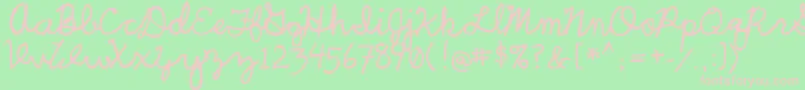 UcuCharlesScript Font – Pink Fonts on Green Background
